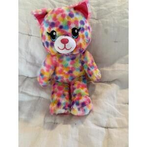Build-A-Bear BAB Buddies 9" Rainbow Confetti Kitty Cat Plush Multi-color 2018